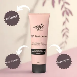 Aegte 3D Lumi Strobe Cream, Primer   Highlighter   Moisturizer, Goodness of Skin Repair Probiotics, Vitamin C & Hyaluronic Acid