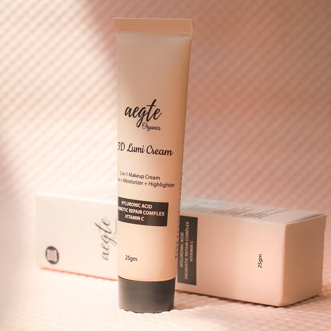 Aegte 3D Lumi Strobe Cream, Primer   Highlighter   Moisturizer, Goodness of Skin Repair Probiotics, Vitamin C & Hyaluronic Acid