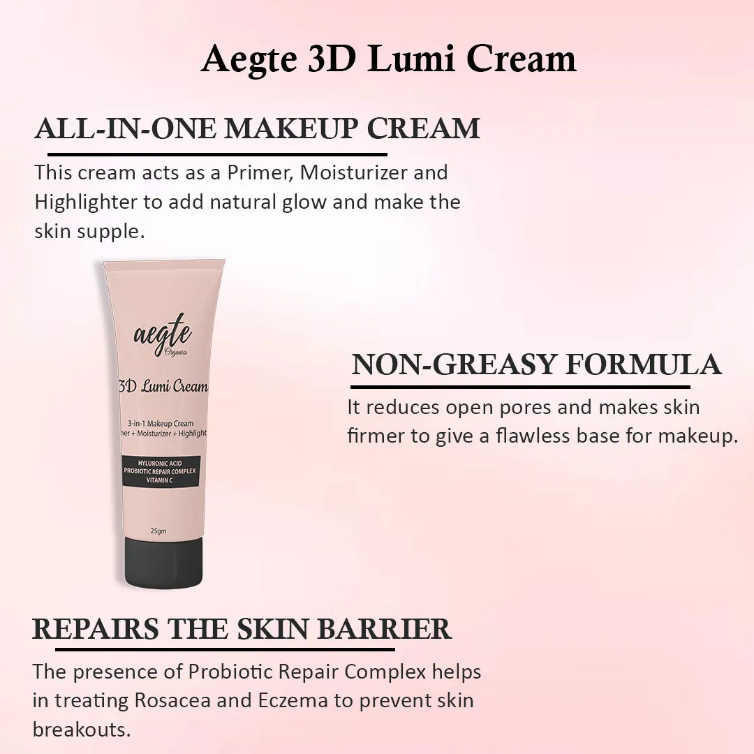 Aegte 3D Lumi Strobe Cream, Primer   Highlighter   Moisturizer, Goodness of Skin Repair Probiotics, Vitamin C & Hyaluronic Acid
