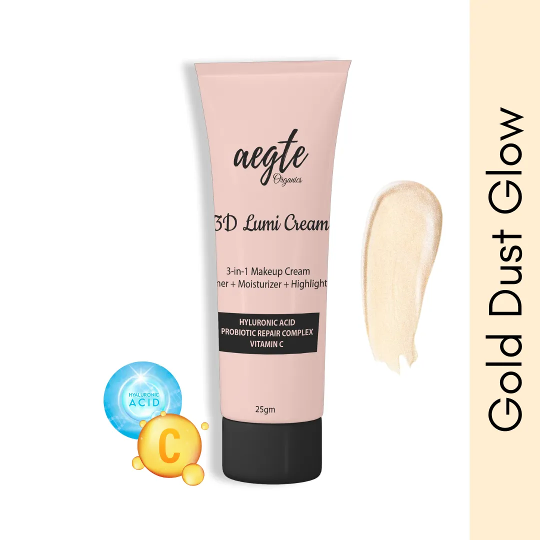 Aegte 3D Lumi Strobe Cream, Primer   Highlighter   Moisturizer, Goodness of Skin Repair Probiotics, Vitamin C & Hyaluronic Acid
