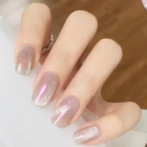 AHAMIOU Aurora Cat Eye Gel Polish Kits Crystal Broken Diamond Magnetic Nail Polish Set Holographic Cats Eyes Gel Nail Polish Shiny Glitter Gel,Aurora Brown