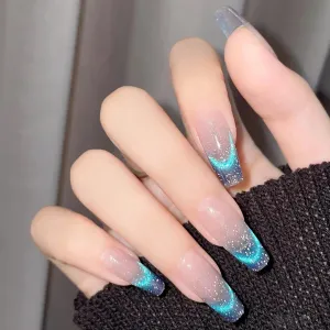 AHAMIOU Crystal Cat Eye Gel Polish Kits 9D Holographic Magnetic Cats Eyes Gel Nail Polish Shiny Glitter Laser Varnish UV Gel Varnish Nail Art Manicure Kit,Diamond Sky Blue