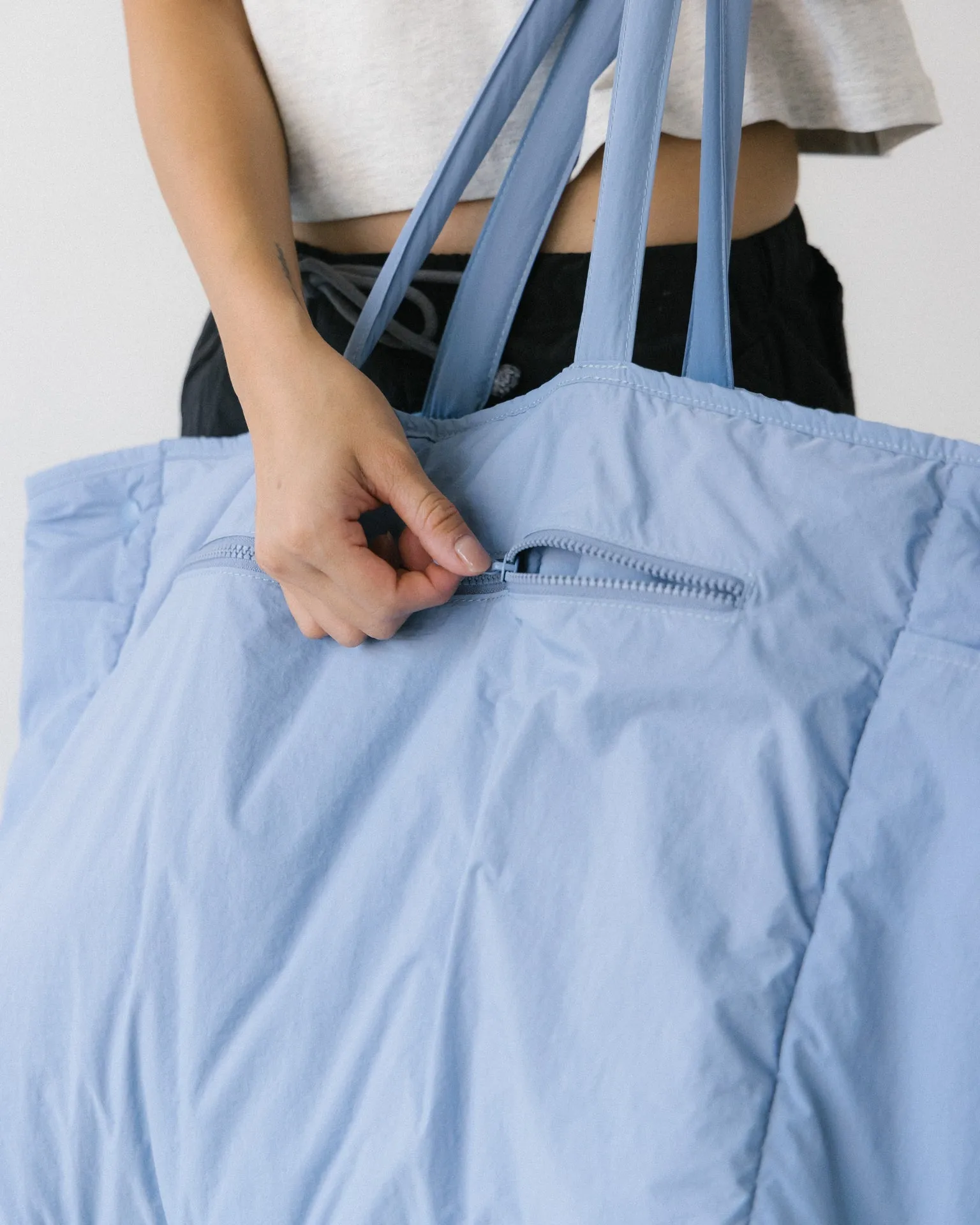 Aim Higher Club Convertible Cloud Tote Bag/ Baby Blue