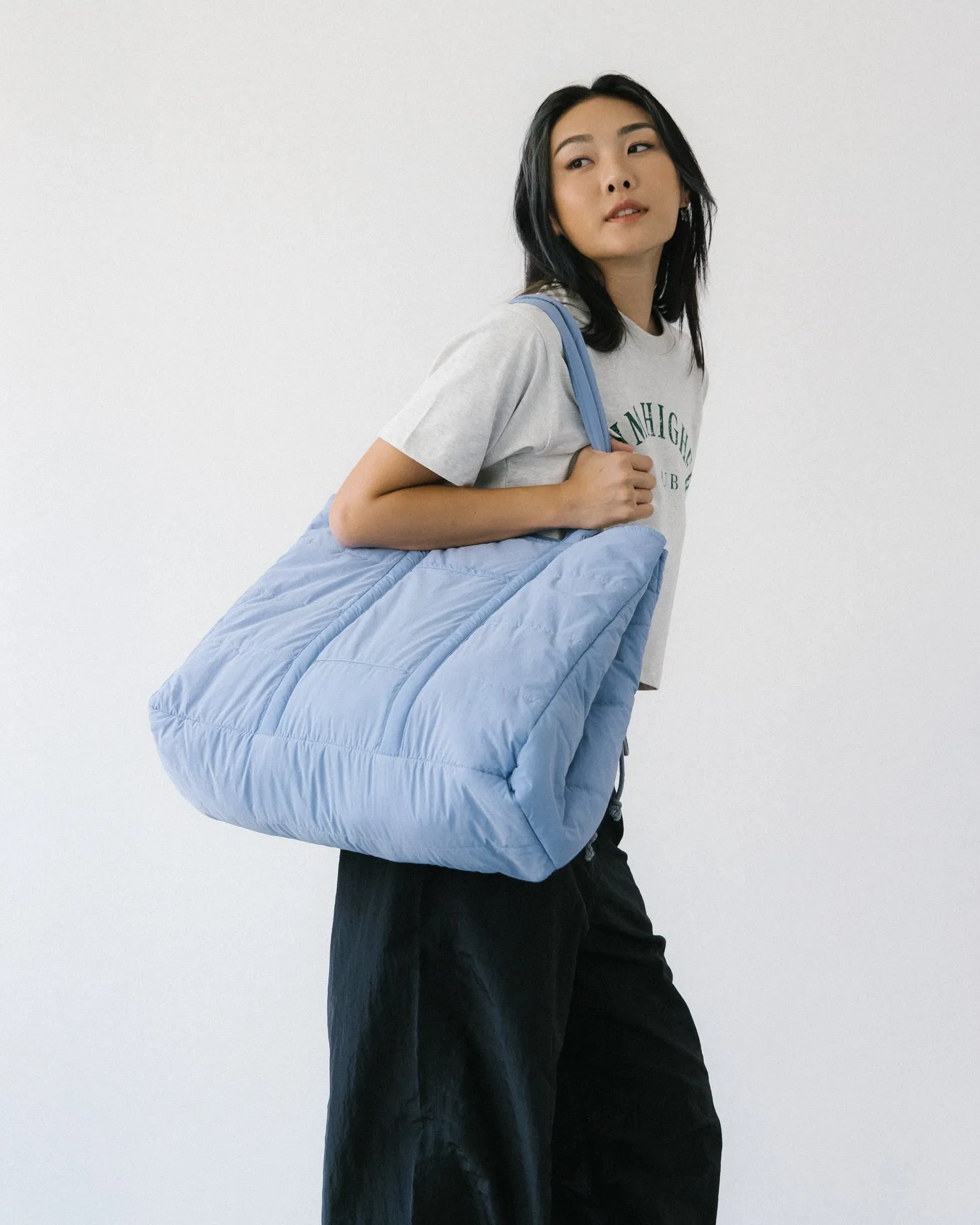 Aim Higher Club Convertible Cloud Tote Bag/ Baby Blue