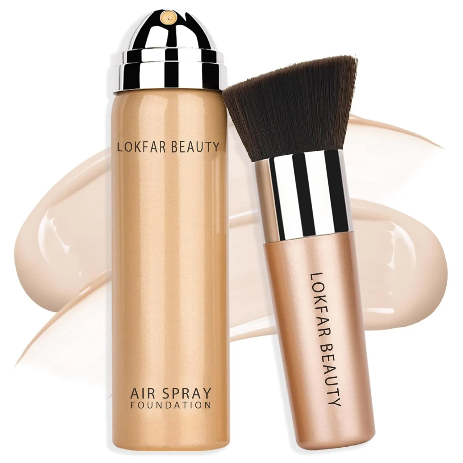 AirBrush Foundation Spray, Silky Mist Spray Makeup Kit with Brush, Full Coverage Foundation for Smooth Radiant Finish, Formula Breathable Lightweight Hydrating | #A01 Ivory