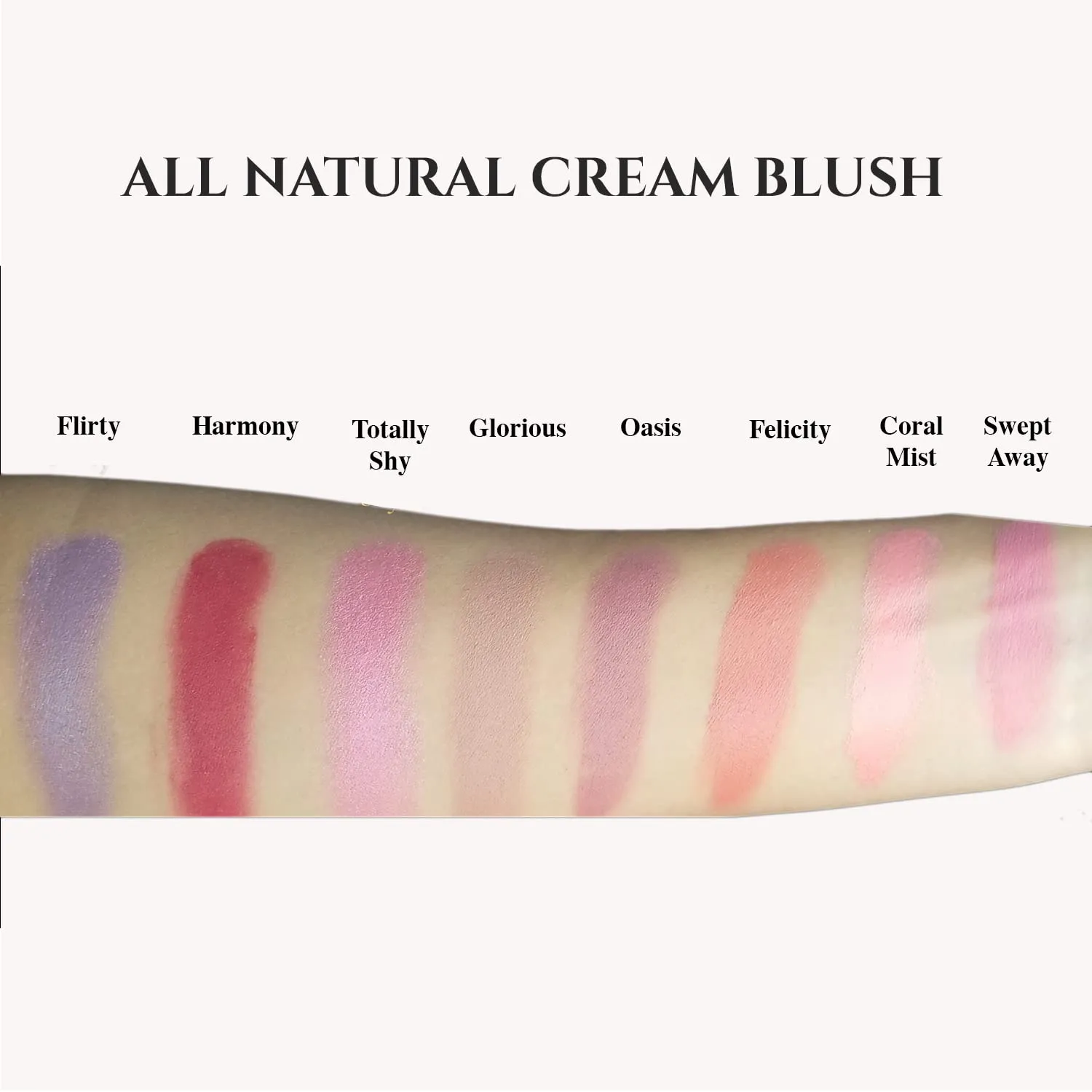 All Natural Cream Blush for Lip & Cheek Makeup Contouring, Oasis