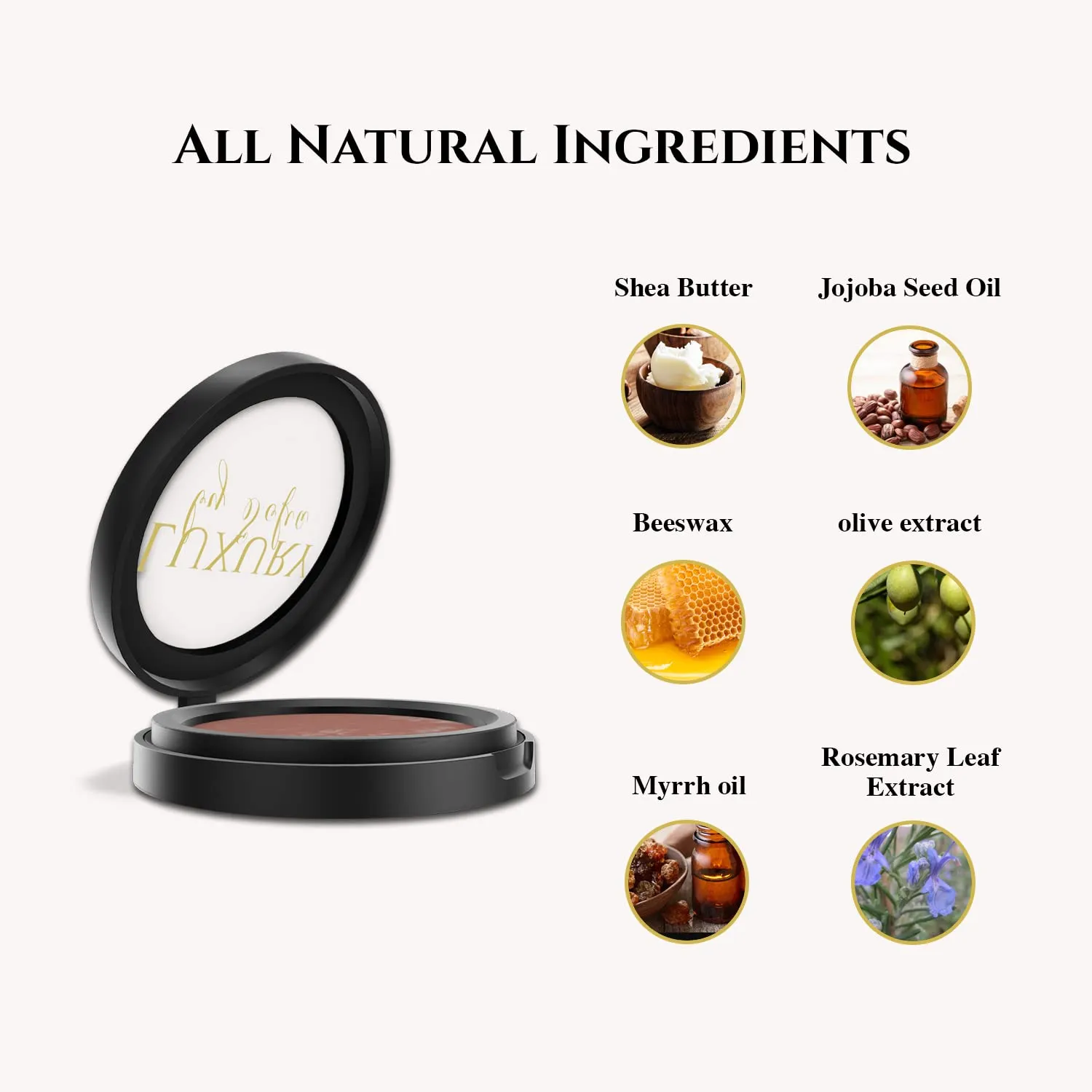 All Natural Cream Blush for Lip & Cheek Makeup Contouring, Oasis