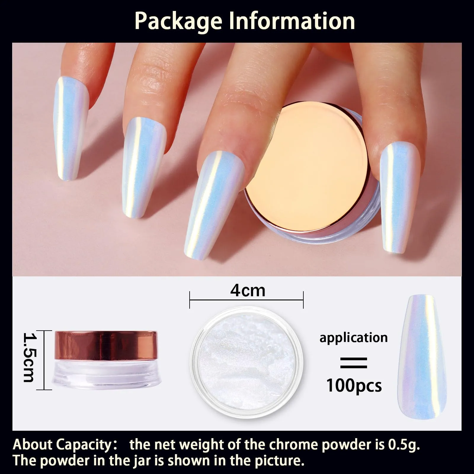 Allstarry Unicorn Chrome Nail Powder, Aurora Mermaid Iridescent White Pearl Nail Chrome Powder Pigment Glitter Fairy Dust for Nail Art, Manicure, Gel Nail Polish - Warn Autumn