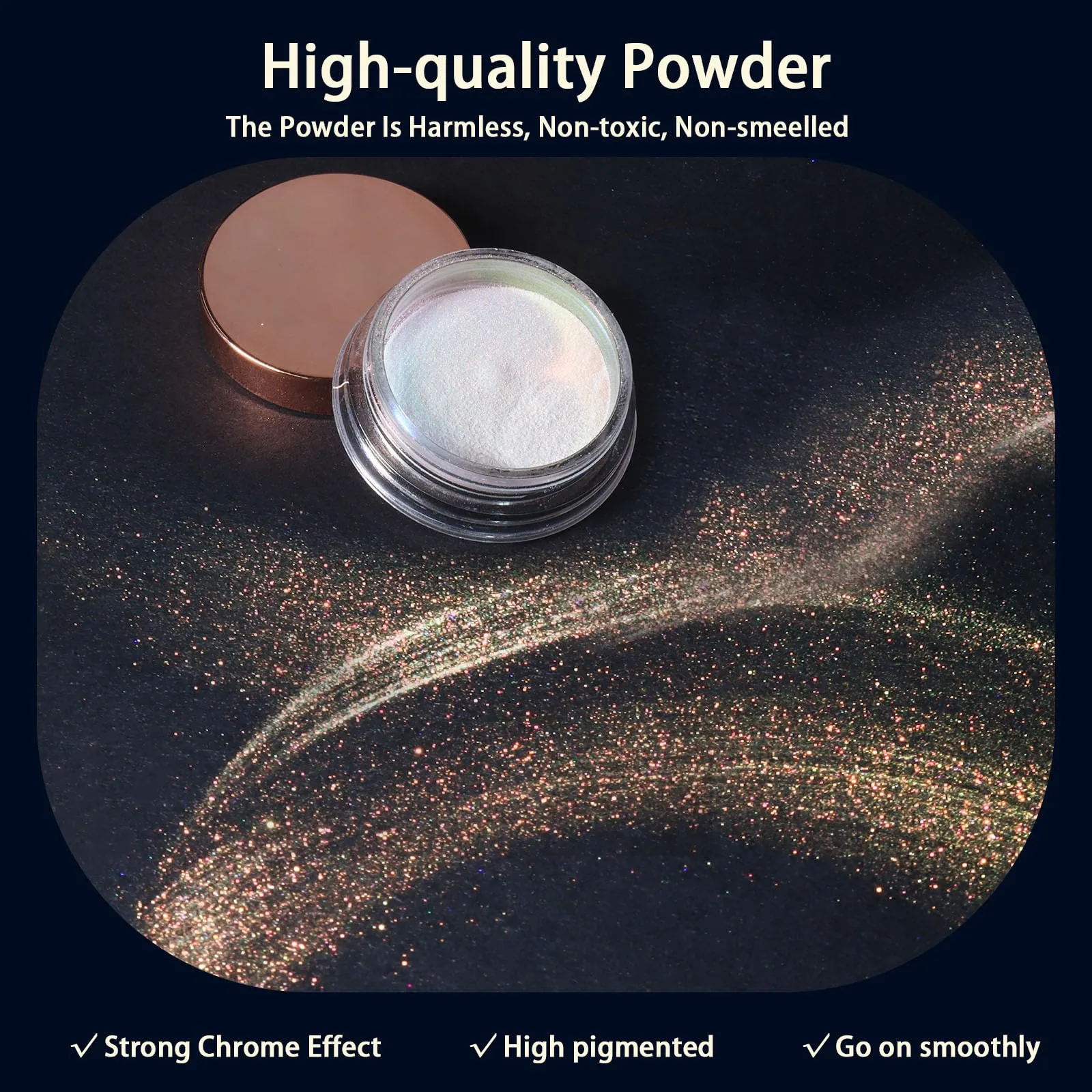 Allstarry Unicorn Chrome Nail Powder, Aurora Mermaid Iridescent White Pearl Nail Chrome Powder Pigment Glitter Fairy Dust for Nail Art, Manicure, Gel Nail Polish - Warn Autumn