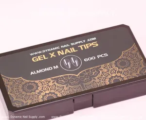 [Almond M] Full Cover Tips - Soft Gel X tips - 600 pcs - Medium Long - 10 sizes