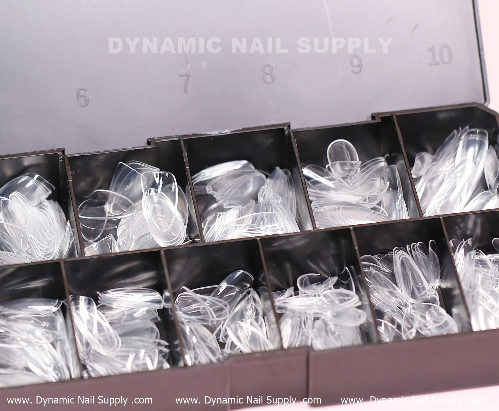 [Almond M] Full Cover Tips - Soft Gel X tips - 600 pcs - Medium Long - 10 sizes