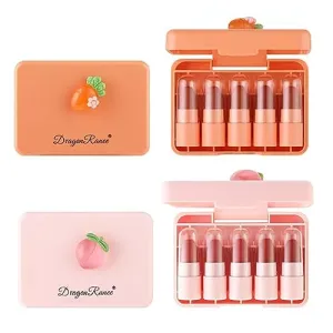 AMAKO Carrot peach lipstick set is not easy to fall matte matte soybean color sample fruit lipstick (01#Carrot)
