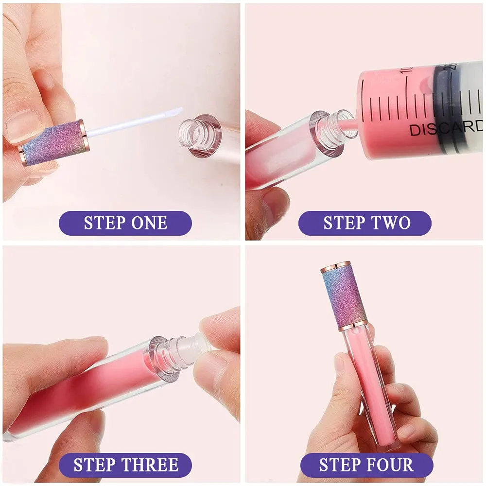 AMORIX 20 Pack Diamond Lip Gloss Tubes with Wand 5ml Empty Rhinestone Cute Lipgloss Bottles/Containers Crystal Lip Gloss Supplies Kit   2pcs Syringes   Labels for DIY Lip Gloss Base