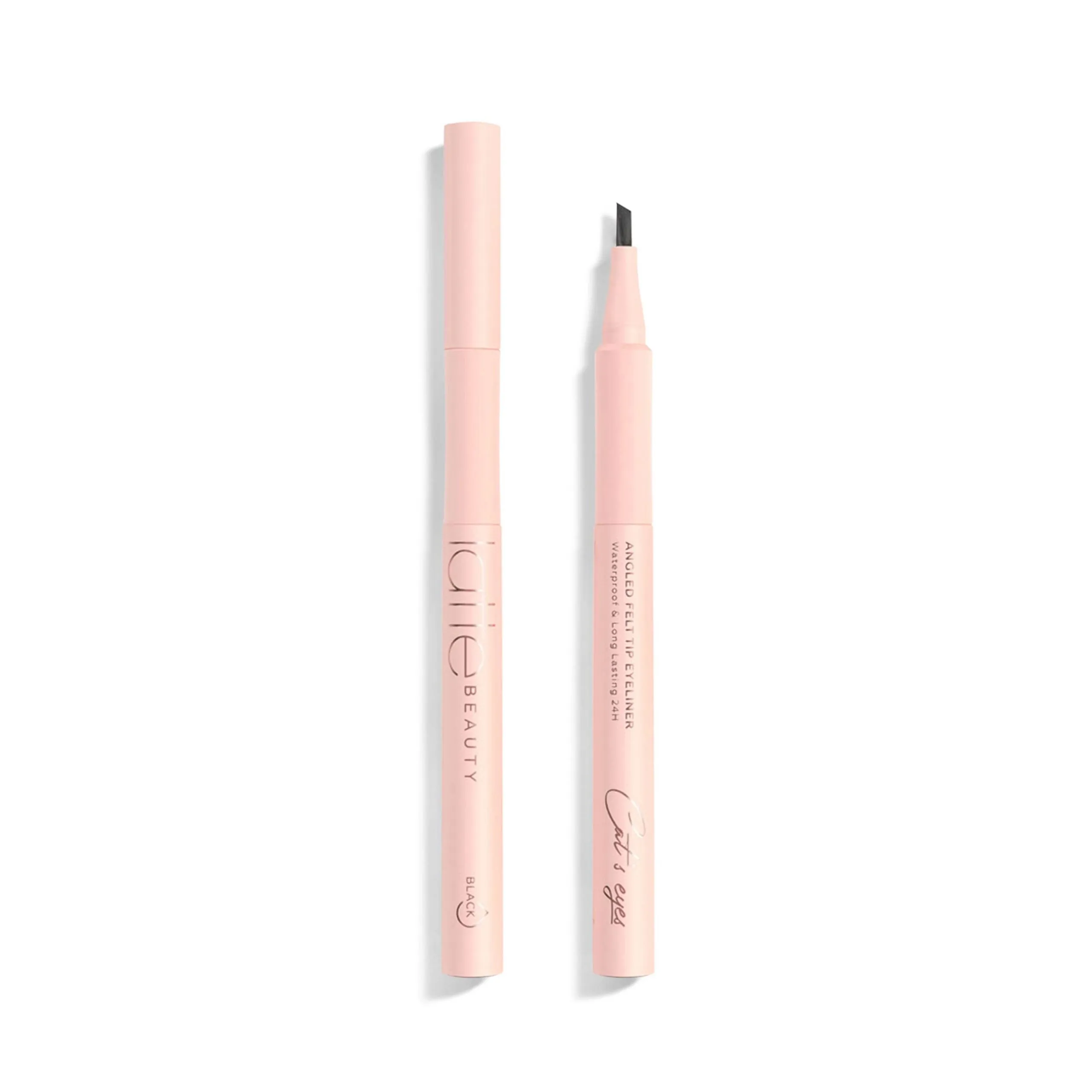 Angled felt tip eyeliner