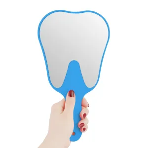 Annhua Handheld Mirror Small with Handle Blue, Hand Mirror Tooth-Shaped Kids Makeup Mirror Cute for Salon|Barber|Hairdressing - Easy to use & Lightweight