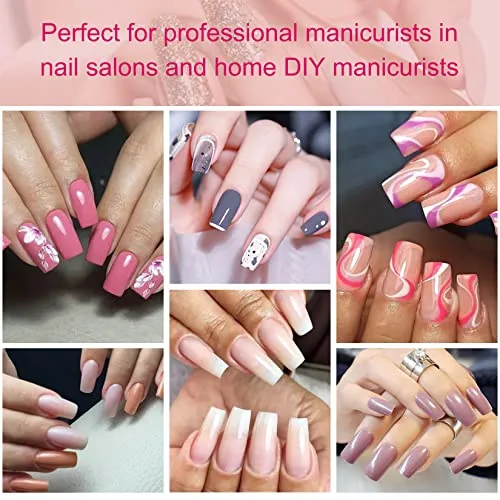 AORAEM Square Nail Tips 600 PCS Artificial Full Cover Nail Tips Soft Clear Gel x Nail Tips 12 Sizes Acrylic Medium Square Press on Nails Tapered Square False Nails with Box for Home DIY Nail Salon