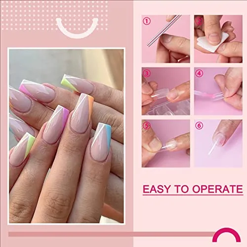 AORAEM Square Nail Tips 600 PCS Artificial Full Cover Nail Tips Soft Clear Gel x Nail Tips 12 Sizes Acrylic Medium Square Press on Nails Tapered Square False Nails with Box for Home DIY Nail Salon