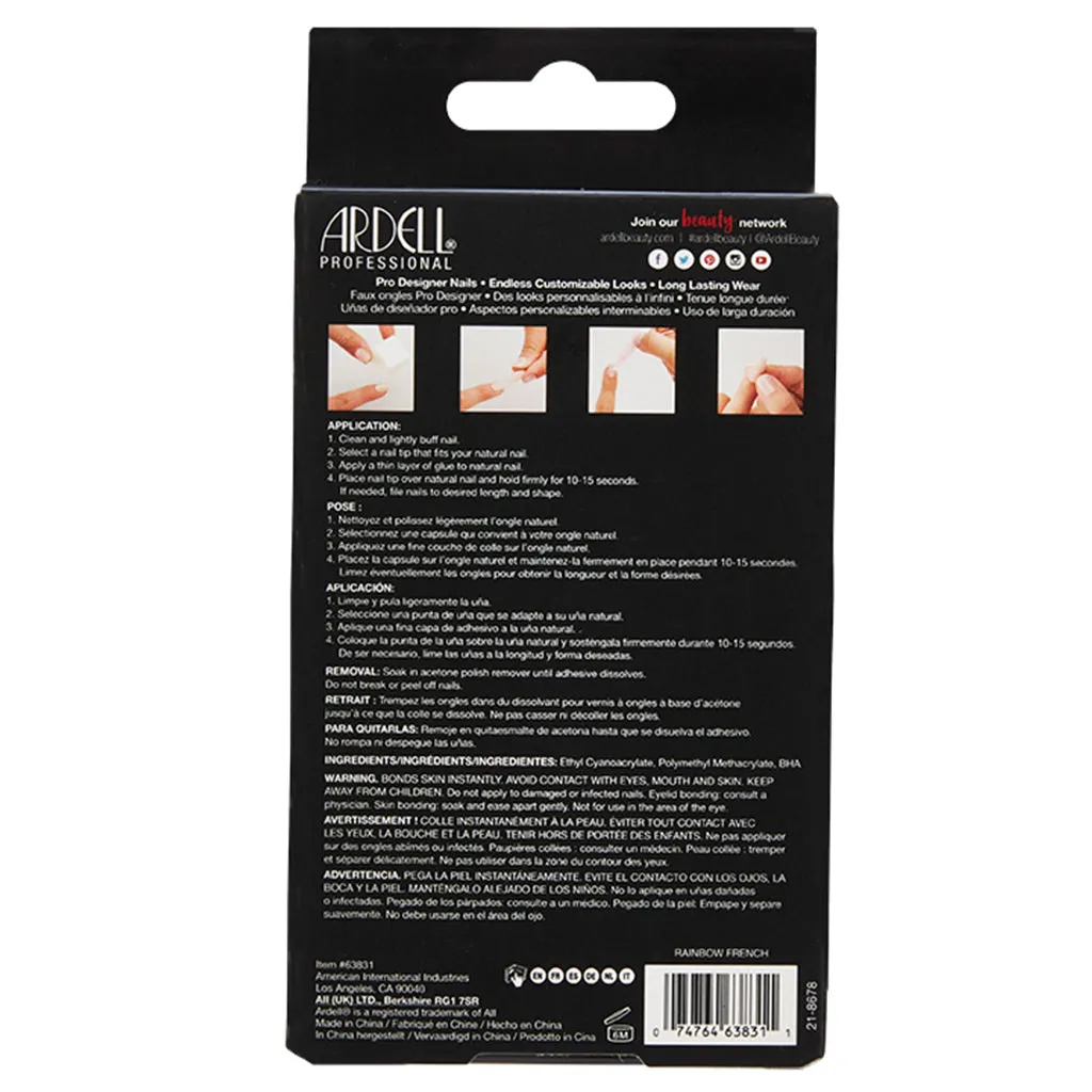 Ardell Nails Nail Addict French False Nails - Rainbow French