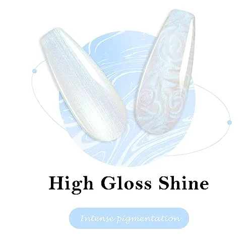 Arousar Gel Polish, 15ml Glitter White Color Soak Off Gel Nail Polish Swirl Thread Effect, Fall Hallowmas Quick Dry Nail UV LED Manicure Gel Nail Polish for Salon DIY at Home