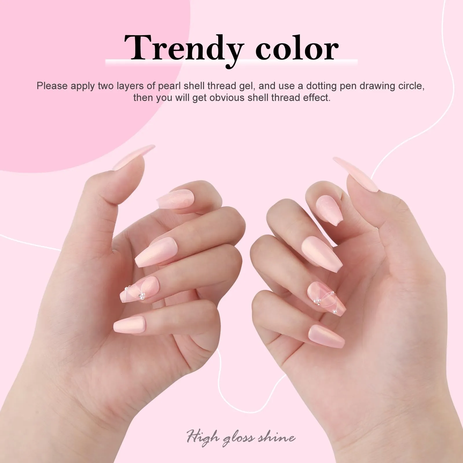 Arousar Gel Polish Swirl Thread Effect, 15ml Nude Rose Pink Fall Thanksgiving Day Color Soak Off Shell Gel Nail Polish, Quick Dry Nail UV LED Manicure Gel Nail Polish for Salon DIY at Home