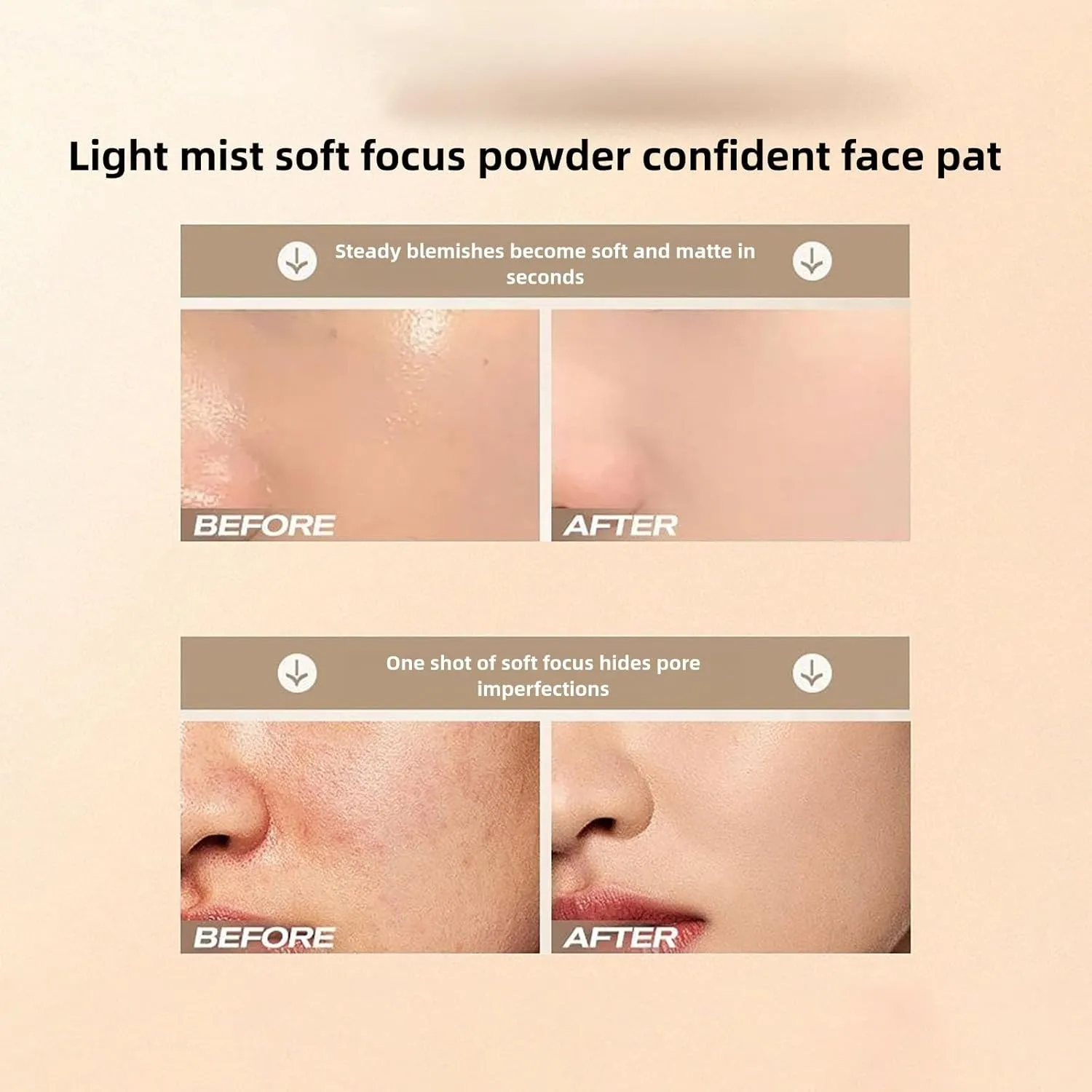 Asia Fun Fairy Light Mist Soft Focus Powder Mist Set With A Light Stick Setting Powder Girl Foundation Tan (A, One Size)