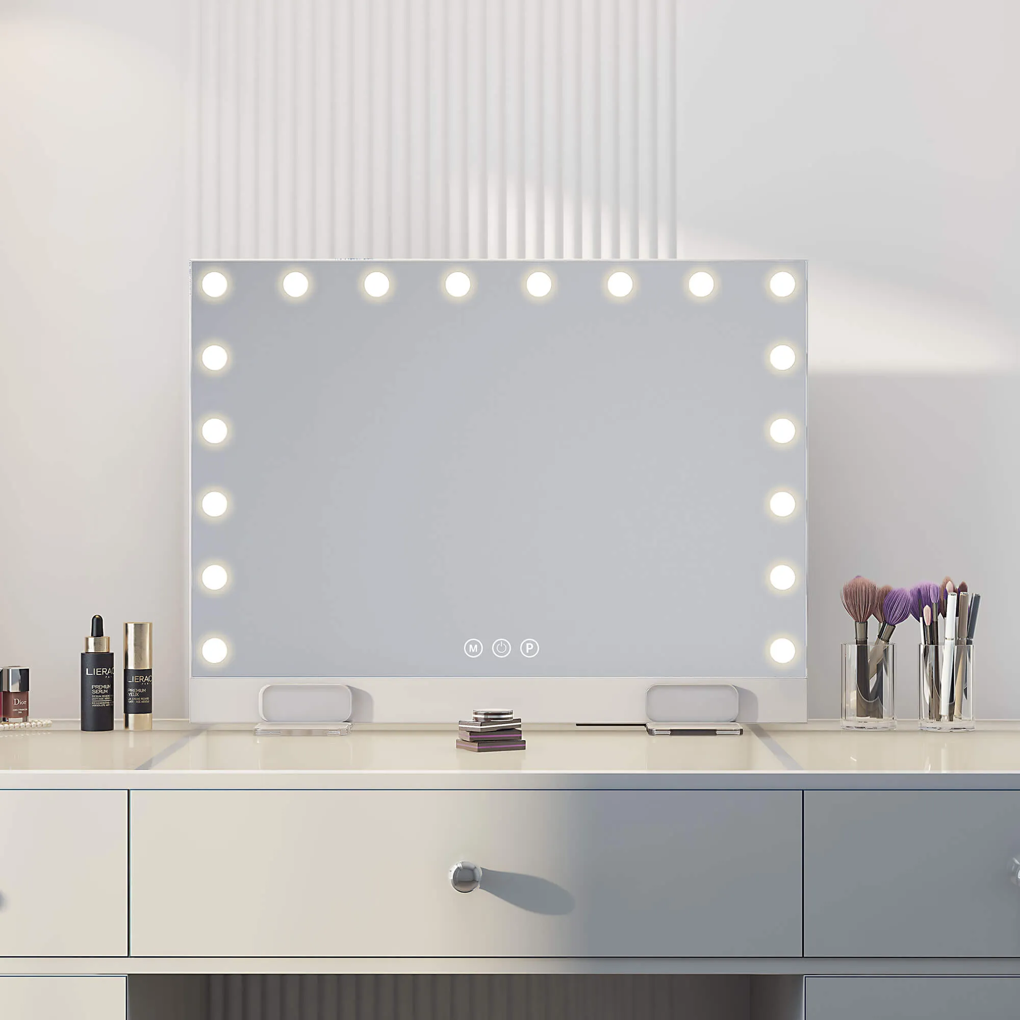 Athena- 31"x 23" Ultra Thin Dimmable Cosmetic Lighted Hollywood Vanity Mirror