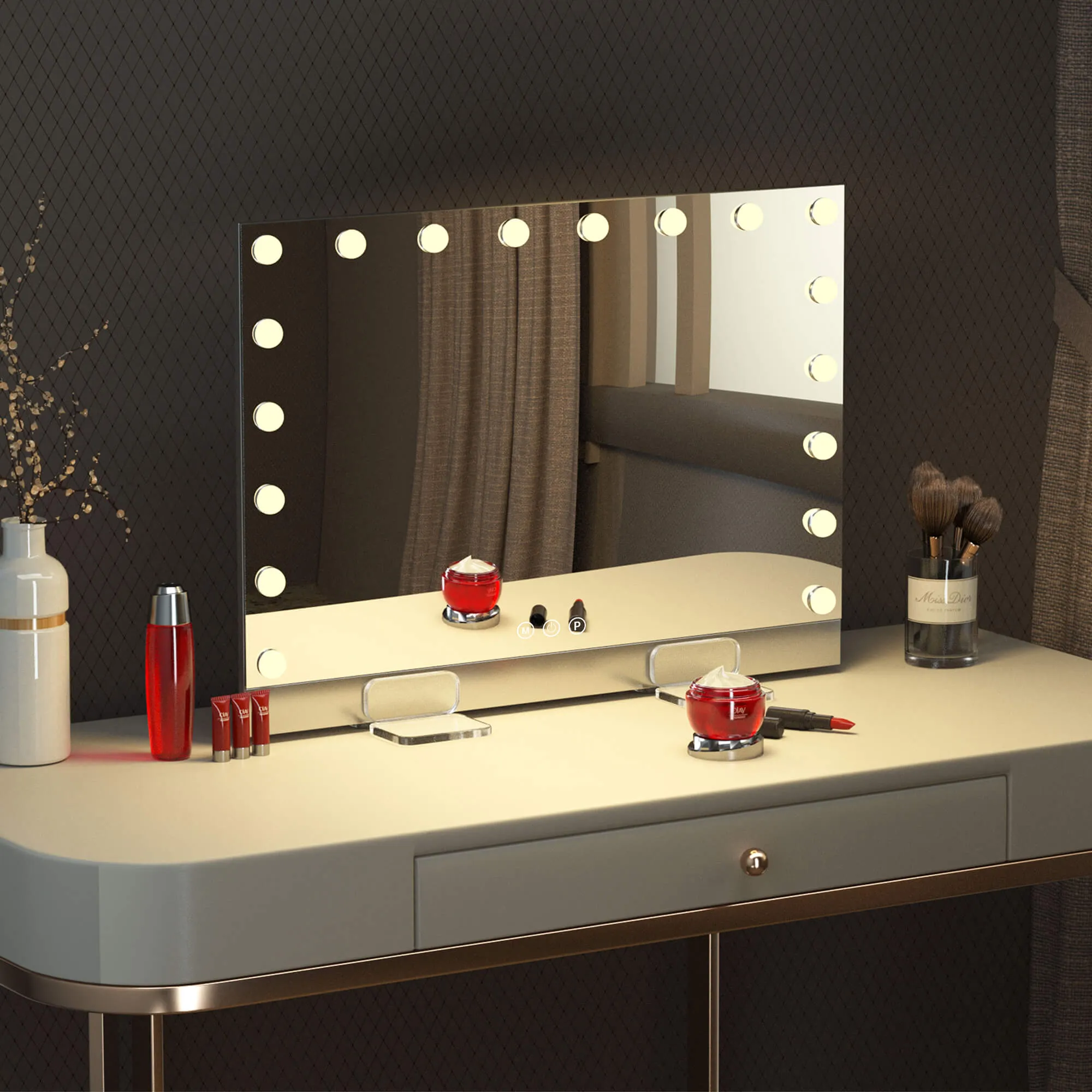 Athena- 31"x 23" Ultra Thin Dimmable Cosmetic Lighted Hollywood Vanity Mirror