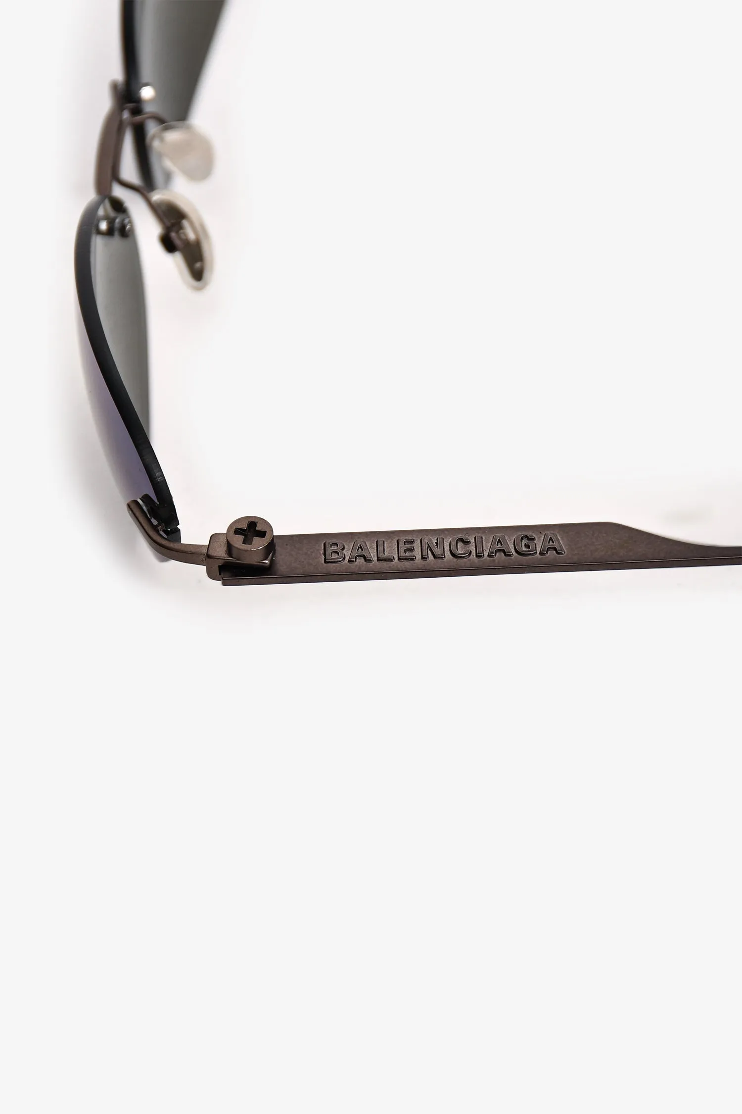 Balenciaga Metal Frame Blue Oval Sunglasses