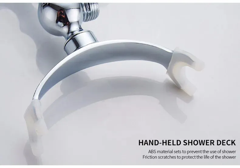 Bathtub Faucet Brass Chrome Bath Shower Set Silver Wall Mount Rain Shower Faucets Bathroom Shower Mixer Tap Set torneiras G021