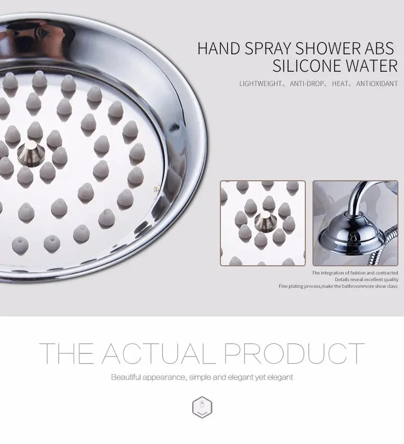 Bathtub Faucet Brass Chrome Bath Shower Set Silver Wall Mount Rain Shower Faucets Bathroom Shower Mixer Tap Set torneiras G021