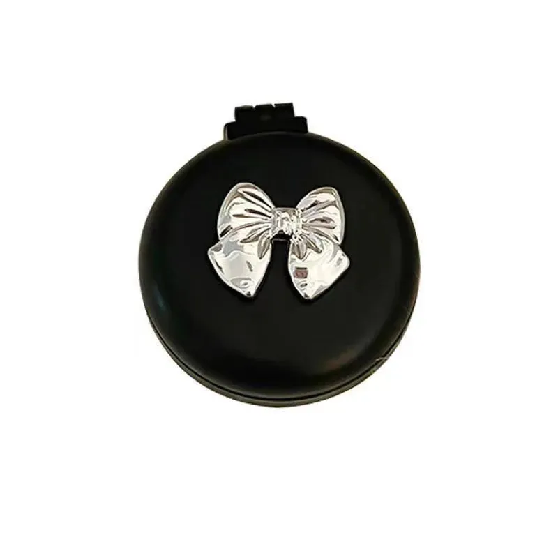 Beautiful Folding Brush With Makeup Mirror Travel Portable Plastic Case Small Comb Hair Brush Bow Tie