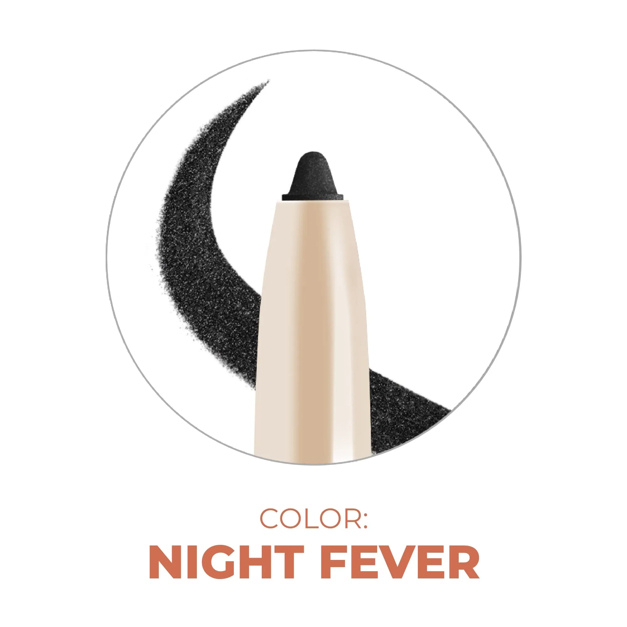 Beauty For Real I-Line 24-7 Eyeliner, Night Fever - Black with Rose Gold Sparkles - Long-Wearing, Waterproof Gel Formula - Safe for Sensitive Eyes & Contact Lens Wearers - 0.01 oz