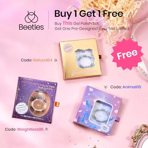 Beetles 20 Colors Gel Nail Polish Kit Midnight Euphoria Collection 23 Pcs Purple Blue Hot Pink Glitter Gel Polish Set Rainbow Soak off Uv Glossy & Matte Top Base Coat Gift for Girls