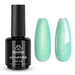 Beetles Mint Green Gel Polish 1 Pcs 15ml Glitter Green Gel Nail Polish Mermaid Turquoise Shimmer Green UV Gel Nail Polish Soak Off UV LED Summer Nail Art Design DIY Home
