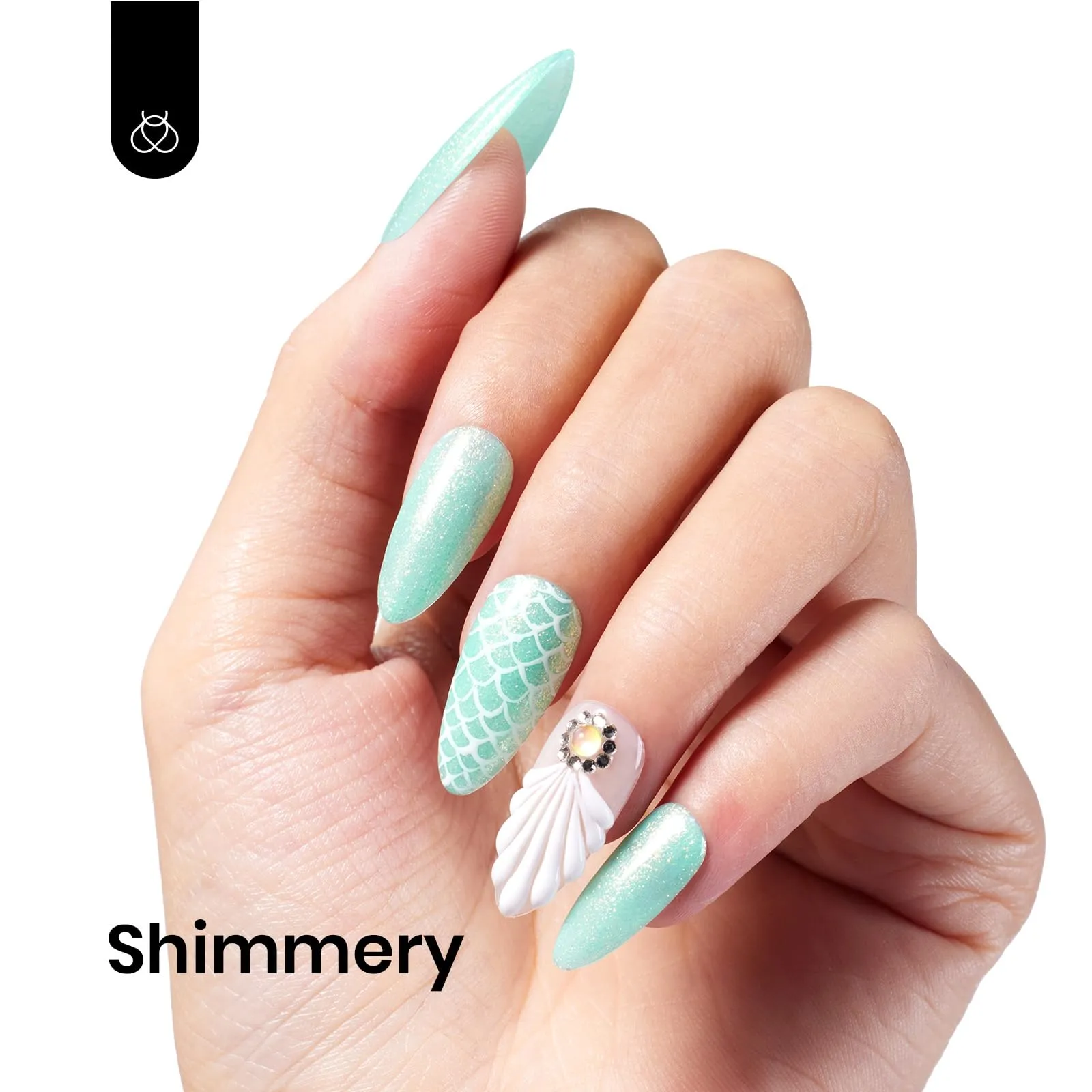 Beetles Mint Green Gel Polish 1 Pcs 15ml Glitter Green Gel Nail Polish Mermaid Turquoise Shimmer Green UV Gel Nail Polish Soak Off UV LED Summer Nail Art Design DIY Home