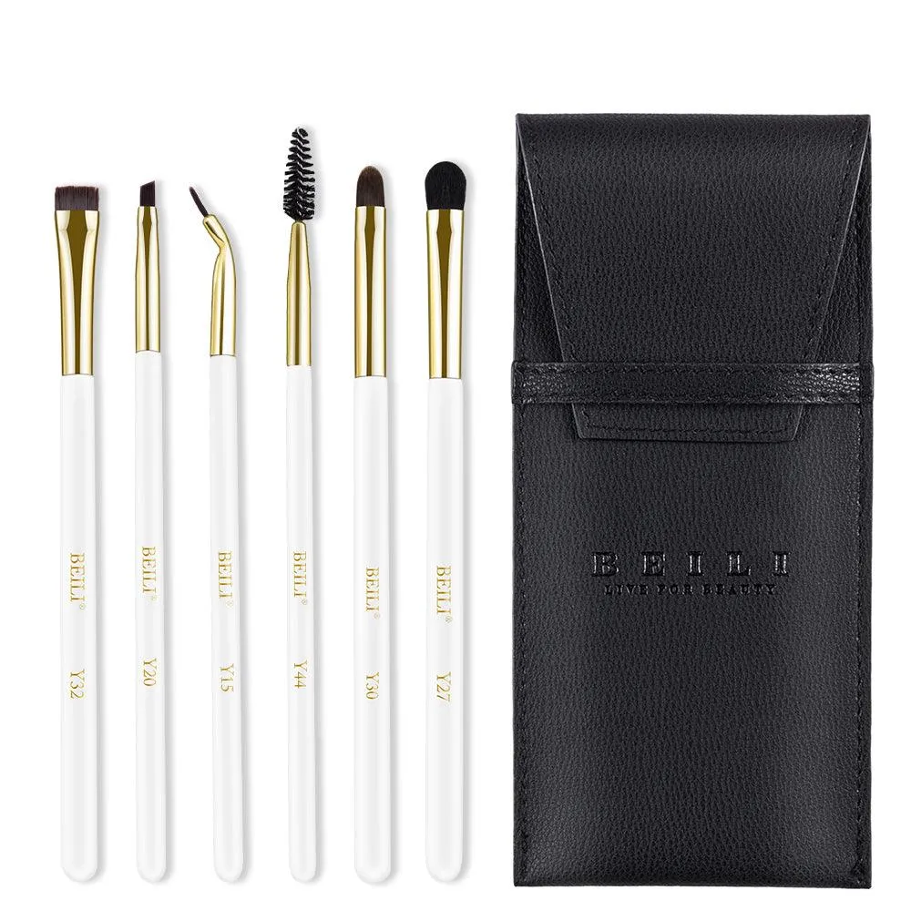 BEILI 6Pcs Individual Eye Brushes Set WBE6/WBE6 Bag