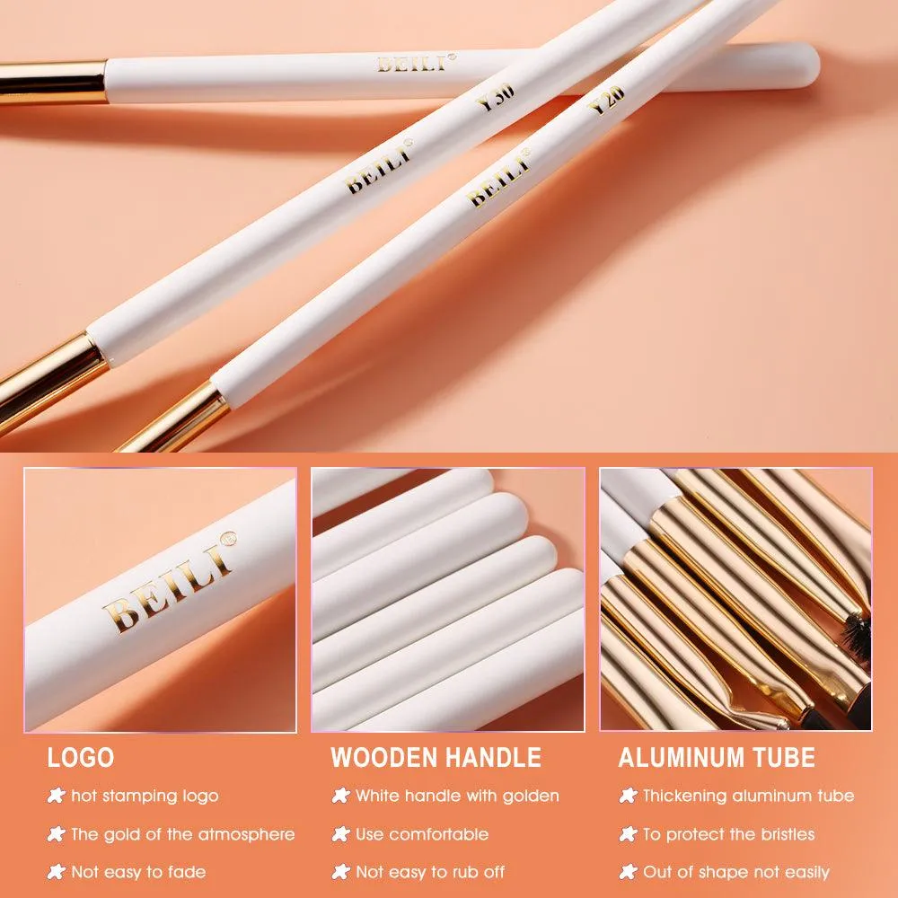 BEILI 6Pcs Individual Eye Brushes Set WBE6/WBE6 Bag