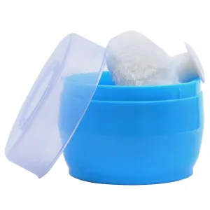 Blue Powder Box With Refillable Powder Puff