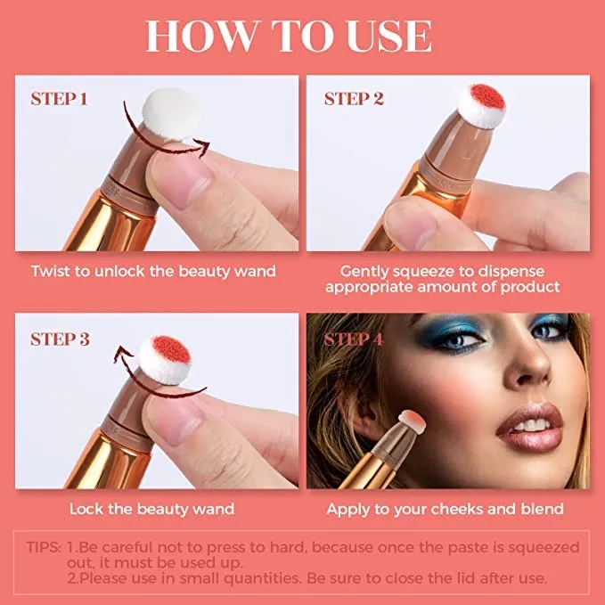 Blush Dreams Contour Beauty Wand, Liquid Face Concealer Contouring Stick with Cushion Applicator, Long Lasting Smooth Natural Matte Finish, Lightweight Blendable Super Silky Cream Contour Stick (Silver Highlighter (H3))