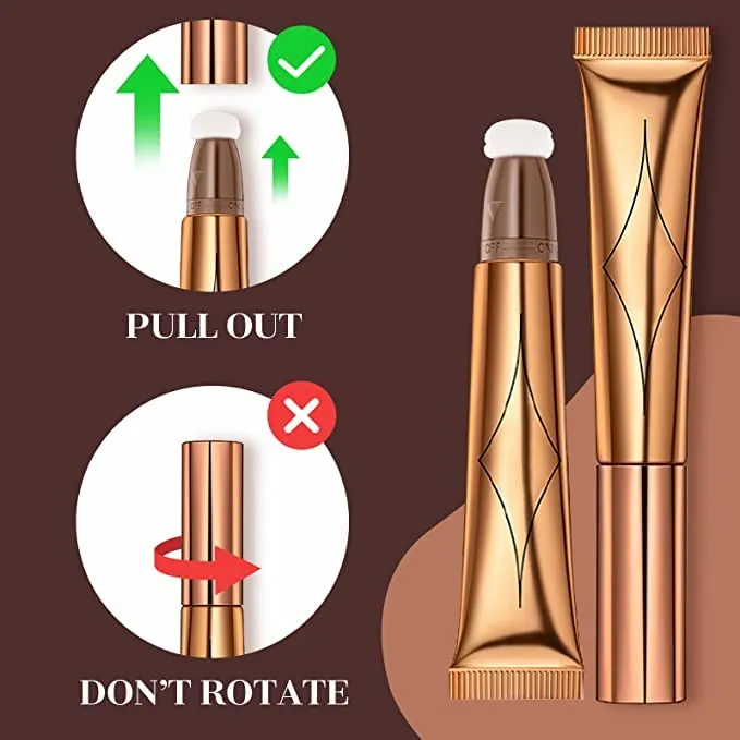 Blush Dreams Contour Beauty Wand, Liquid Face Concealer Contouring Stick with Cushion Applicator, Long Lasting Smooth Natural Matte Finish, Lightweight Blendable Super Silky Cream Contour Stick (Silver Highlighter (H3))