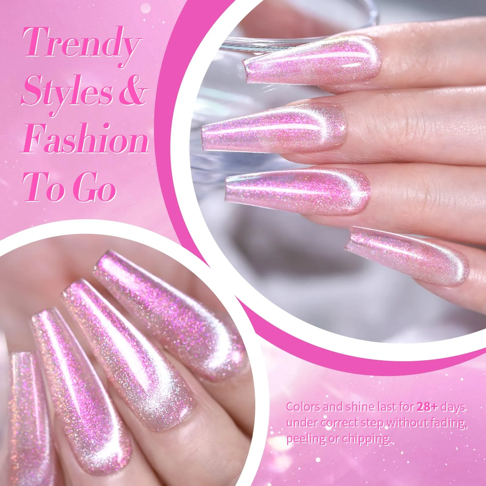 Born Pretty Auroras Cat Magnetic Eye Gel Nail Polish Jelly Glitter Magnetic Gel Polish 4PCS Nail Art Manicure DIY at Home