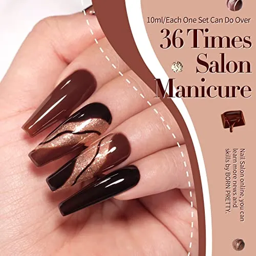 Born Pretty Gel Nail Polish Set Halloween Nude Pink Green Yellow Blue Color Gel Fall Winter Base Top Coat Blooming Gel Christmas Gift Collection