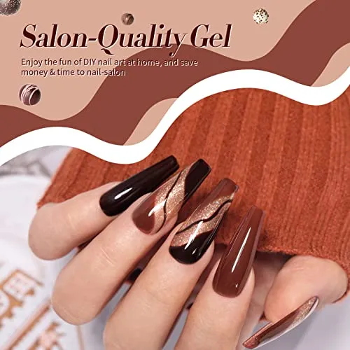Born Pretty Gel Nail Polish Set Halloween Nude Pink Green Yellow Blue Color Gel Fall Winter Base Top Coat Blooming Gel Christmas Gift Collection