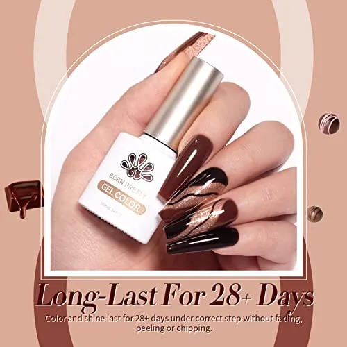 Born Pretty Gel Nail Polish Set Halloween Nude Pink Green Yellow Blue Color Gel Fall Winter Base Top Coat Blooming Gel Christmas Gift Collection