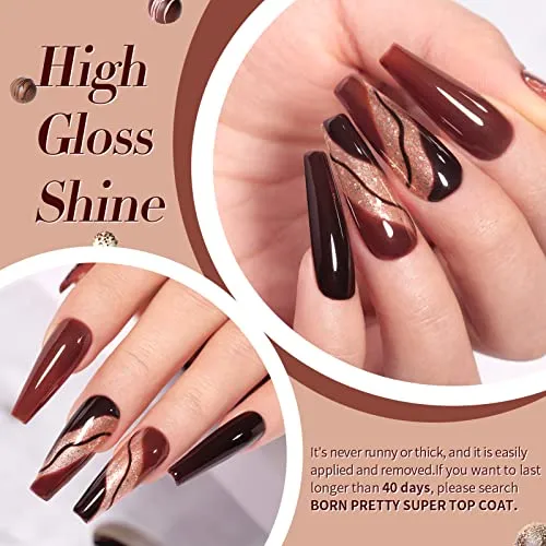 Born Pretty Gel Nail Polish Set Halloween Nude Pink Green Yellow Blue Color Gel Fall Winter Base Top Coat Blooming Gel Christmas Gift Collection