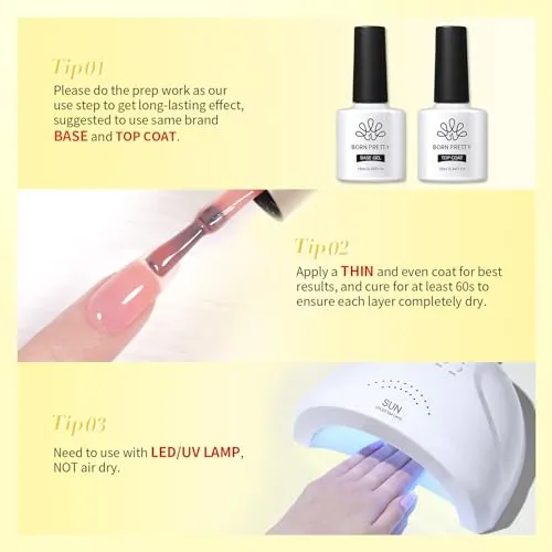 Born Pretty Jelly Gel Nail Polish Ice Jelly Neon Halloween Gel Polish Crystal Transparent Gel Polish Set Yellow Green Blue Purple Hot Pink Nail Art Varnish Manicure 6PCS Halloween's Collection Gift