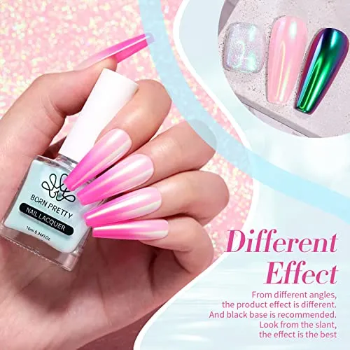 Born Pretty Nail Polish Holographic Black Sparkle Nail Polish Stick Nail Art Varnish 10ML 1PCS
