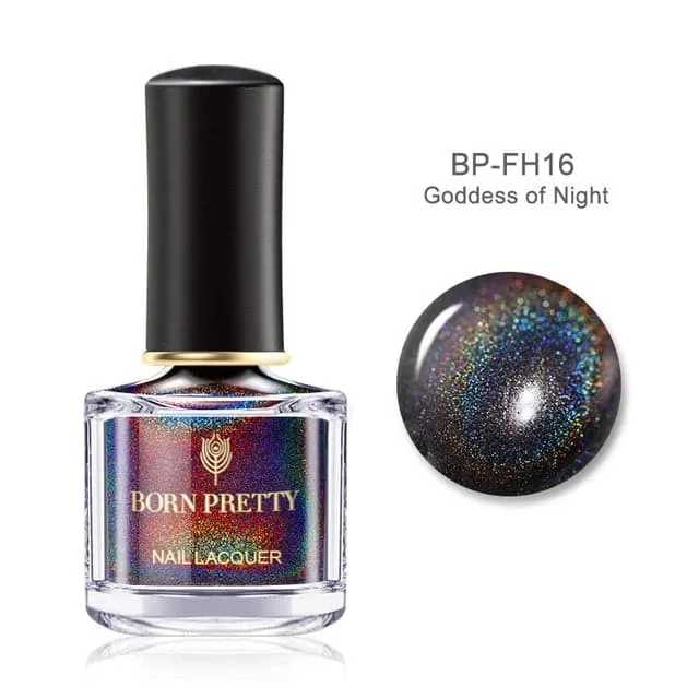 BORN PRETTY Women's Fashion Holographic Nail Polish Shining Glittering Lacquer Nail Art Polish
