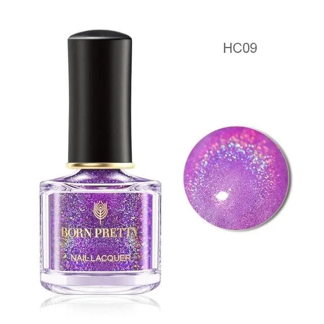 BORN PRETTY Women's Fashion Holographic Nail Polish Shining Glittering Lacquer Nail Art Polish