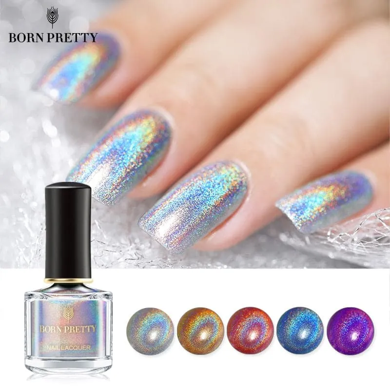BORN PRETTY Women's Fashion Holographic Nail Polish Shining Glittering Lacquer Nail Art Polish